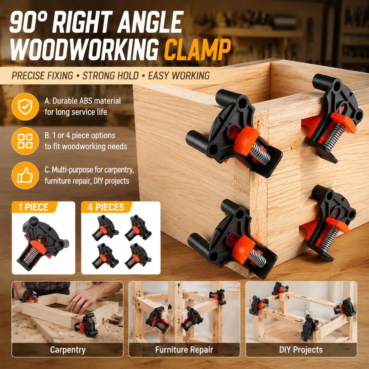 Woodworking Hardware - Kit de pinces d'angle à 90