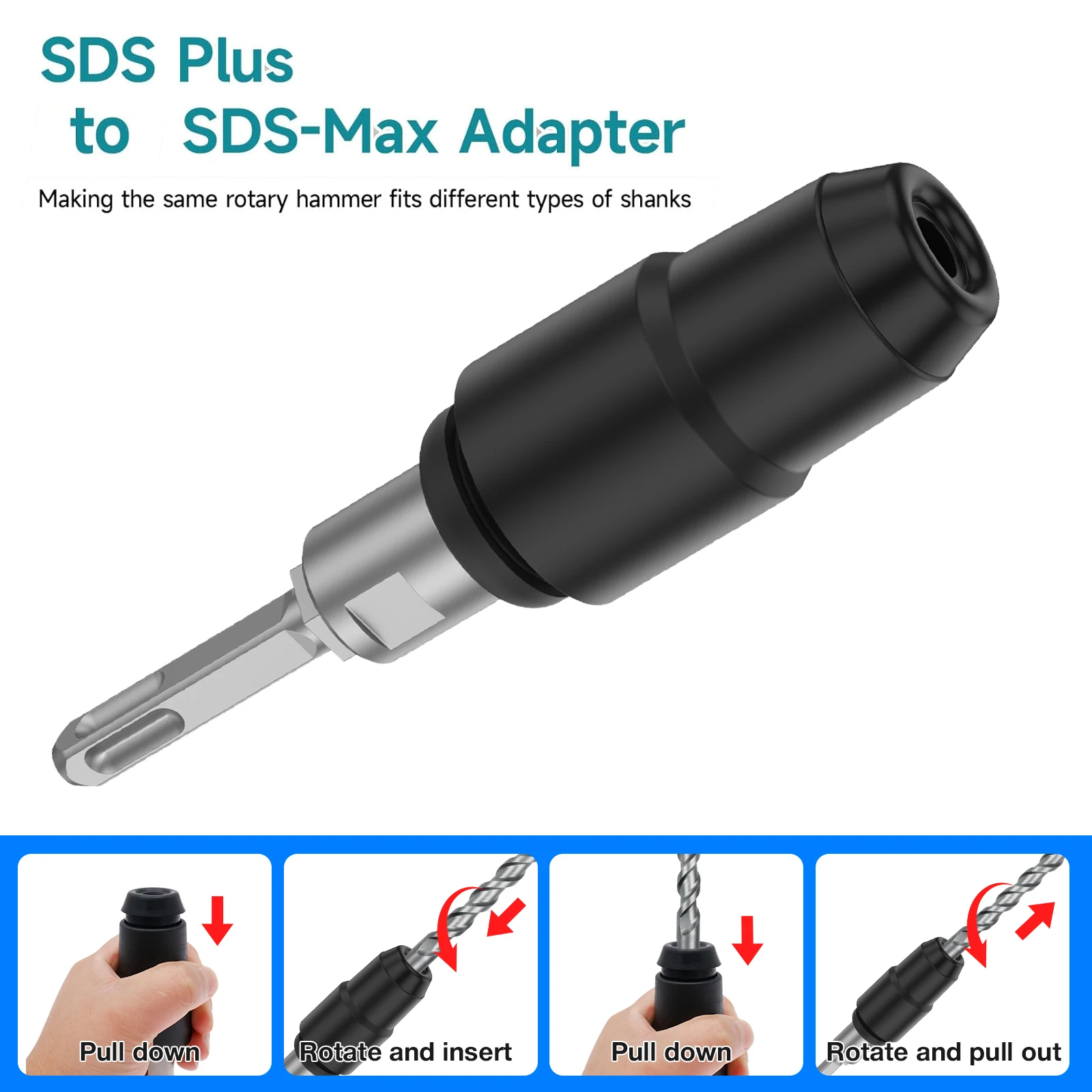 Woodworking Hammer - Adaptateur SDS-Plus vers SDS-Max pour marteaux