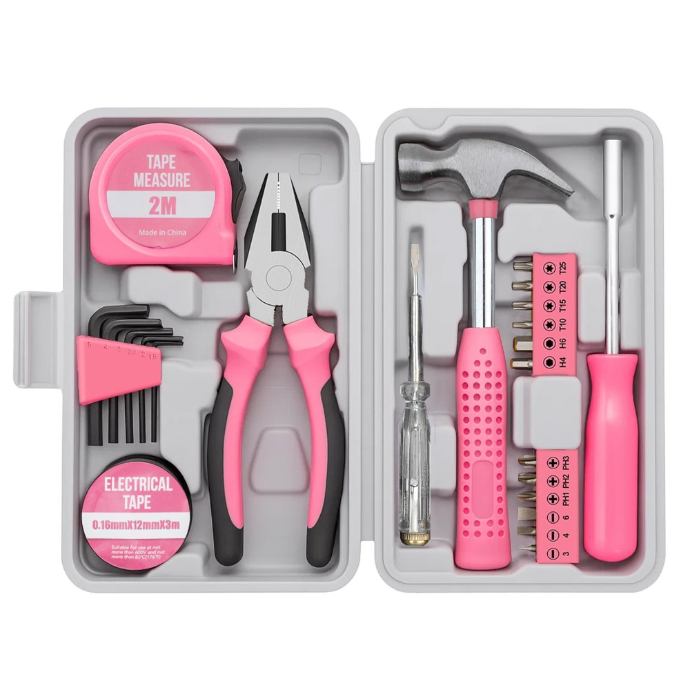 Woodworking Hammer - Kit d'outils portables roses pour la