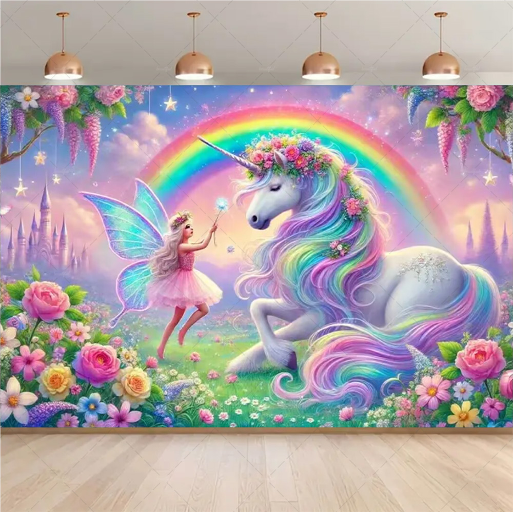 Toile de fond licorne et fée m - Woodworking Horse avis et prix